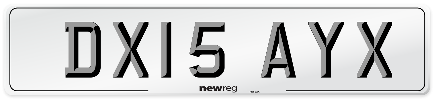DX15 AYX Number Plate from New Reg